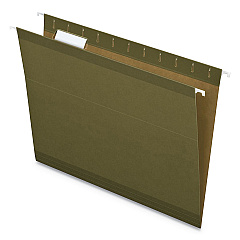 Earthwise by Pendaflex 100% Recycled Colored Hanging File Folders, Printable Inserts, Letter Size, 1/5-Cut Tabs, Green, 25/BX (RCY415215SGR)