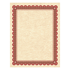 Southworth Parchment Certificates, Academic, 8.5 x 11, Copper with Red/Brown Border, 25/Pack (CT5R)