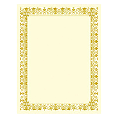 Southworth Premium Certificates, 8.5 x 11, Ivory/Gold with Fleur Gold Foil Border, 15/Pack (CTP1V)