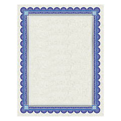 Southworth Parchment Certificates, Academic, 8.5 x 11, Ivory with Blue/Silver Foil Border, 15/Pack (CT1R)