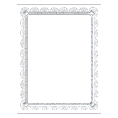 Southworth Premium Certificates, 8.5 x 11, White/Silver with Spiro Silver Foil Border,15/Pack (CTP2W)