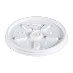 Dart Plastic Lids, Fits 8 oz to 10 oz Hot/Cold Foam Cups, Vented, White, 100/Pack, 10 Packs/Carton (8JL)