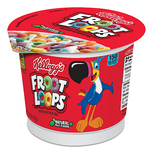 Kellogg's Froot Loops Breakfast Cereal, Single-Serve 1.5 oz Cup, 6/Box (01246)