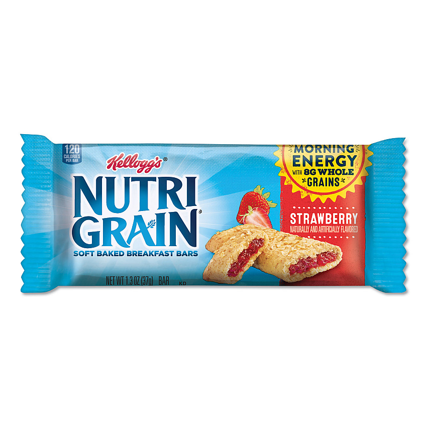Kellogg's Nutri-Grain Soft Baked Breakfast Bars, Strawberry, Indv Wrapped 1.3 oz Bar, 16/Box (35945)