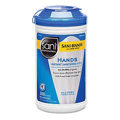 Sani Professional Hands Instant Sanitizing Wipes, 7.5 x 5, 300/Canister, 6/Carton (P92084CT)