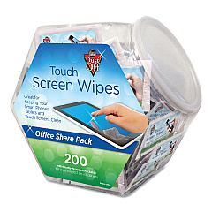 Dust-Off Touch Screen Wipes, 5 x 6, Citrus, 200 Individual Foil Packets in an Easy Grab Jar (DMHJ)