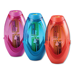 Bostitch Twist-n-Sharp Pencil Sharpener, Two-Hole, 3.91 x 1.5 x 5.88, Randomly Assorted Colors, 6/Pack (PS2ASSTPK)