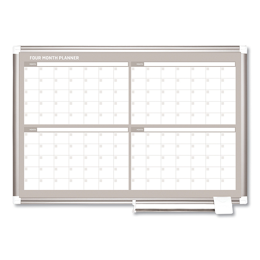 MasterVision 4 Month Planner, 36x24, Aluminum Frame (GA03105830)