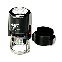 AbilityOne 7520012074188 SKILCRAFT Self Inking Time/Date Stamp, Red/Blue