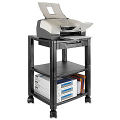 Kantek Mobile Printer Stand, Three-Shelf, 17w x 13.25d x 24.5h, Black (PS540)