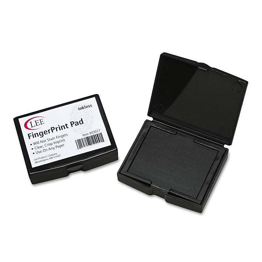 LEE Inkless Fingerprint Pad, 2 1/4 x 1 3/4, Black (03027)