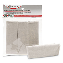 Innovera Microfiber Cleaning Cloths, 6 x 7, Unscented, Gray, 3/Pack