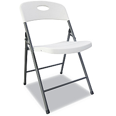 Alera Molded Resin Folding Chair, Supports Up to 225 lb, White Seat/Back, Dark Gray Base, 4/Carton (ALEFR9402)