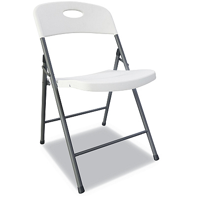 Alera Molded Resin Folding Chair, Supports Up to 225 lb, White Seat/Back, Dark Gray Base, 4/Carton (ALEFR9402)