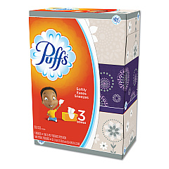 Puffs White Facial Tissue, 2-Ply, White, 180 Sheets/Box, 3 Boxes/Pack, 8 Packs/Carton (87615)
