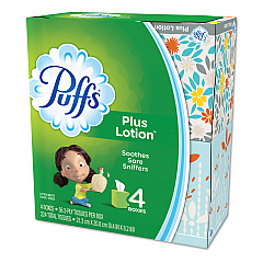 Puffs Plus Lotion Facial Tissue, 1-Ply, White, 56 Sheets/Box, 24 Boxes/Carton (34899CT)