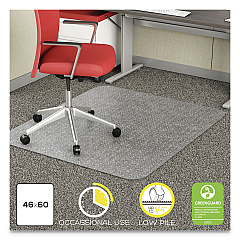deflecto EconoMat Occasional Use Chair Mat, Low Pile Carpet, Roll, 46 x 60, Rectangle, Clear (CM11442FCOM)
