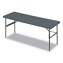 Iceberg IndestrucTable Classic Folding Table, Rectangular Top, 1,200 lb Capacity, 72 x 24 x 29, Charcoal (65387)