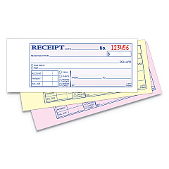 Adams Receipt Book, Three-Part Carbonless, 2.75 x 7.19, 1/Page, 50 Forms (TC2701)