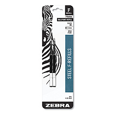 F-Refill for Zebra F-Series Ballpoint Pens, Bold Conical Tip, Black Ink, 2/Pack (82712)