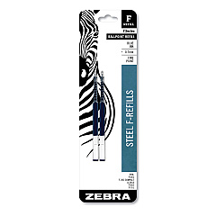 F-Refill for Zebra F-Series Ballpoint Pens, Fine Conical Tip, Blue Ink, 2/Pack (85522)