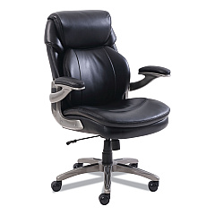 SertaPedic Cosset Mid-Back Executive Chair, Supports Up to 275 lb, 18.5" to 21.5" Seat Height, Black Seat/Back, Slate Base (48966)