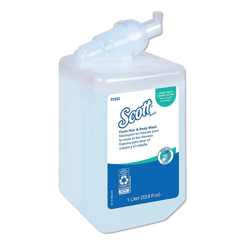 Scott Pro Foam Hair and Body Wash, Floral, 1,000 mL, Refill, 6/Carton (91553)