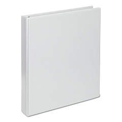 Universal Deluxe Round Ring View Binder, 3 Rings, 1" Capacity, 11 x 8.5, White (UNV20712)