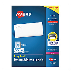 Avery 5155 Easy Peel White Address Labels