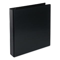 Universal Deluxe Round Ring View Binder, 3 Rings, 1.5" Capacity, 11 x 8.5, Black (UNV20721)