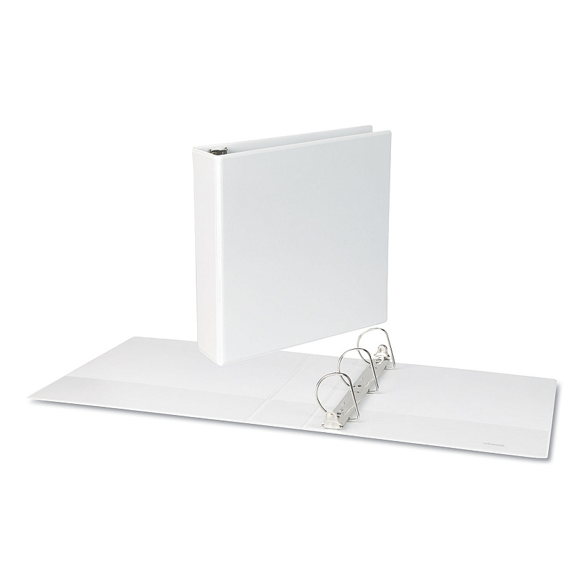 Universal Slant-Ring View Binder, 3 Rings, 2" Capacity, 11 x 8.5, White (UNV20746)