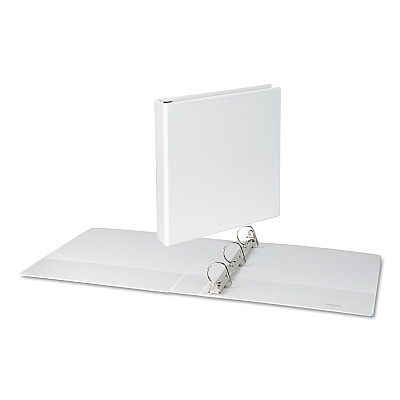 Universal Slant-Ring View Binder, 3 Rings, 1.5" Capacity, 11 x 8.5, White (UNV20744)
