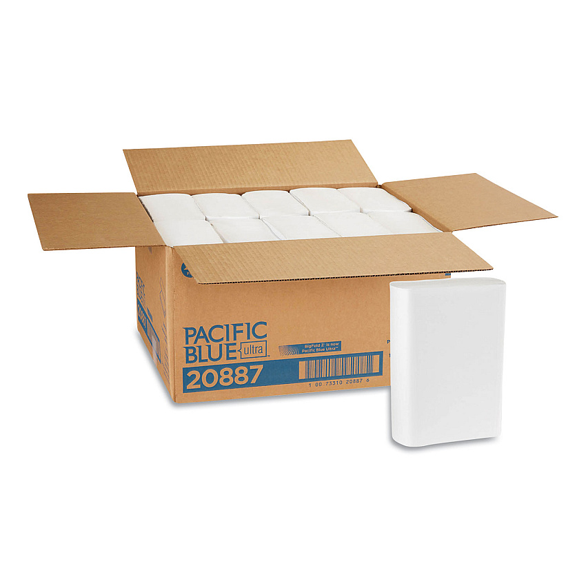 Georgia Pacific Professional Pacific Blue Ultra Folded Paper Towels, 10.2 x 10.8, White, 220/Pack, 10 Packs/Carton (20887)