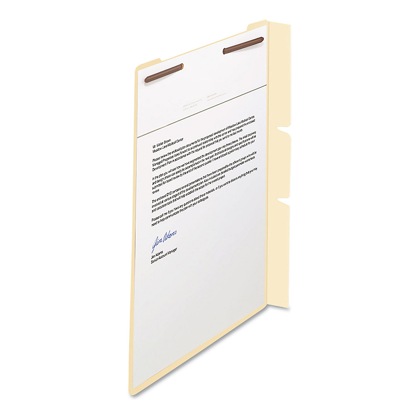 Smead Self-Adhesive Folder Dividers for Top/End Tab Folders with 2-Prong Fasteners, Letter Size, Manila, 100/Box (68027)