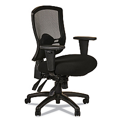 Alera Etros Series Mid-Back Multifunction with Seat Slide Chair, Supports Up to 275 lb, 17.83" to 21.45" Seat Height, Black (ALEET4217)