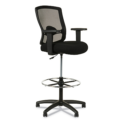 Alera Etros Series Mesh Stool, Supports Up to 275 lb, 25.19" to 35.23" Seat Height, Black (ALEET4614)