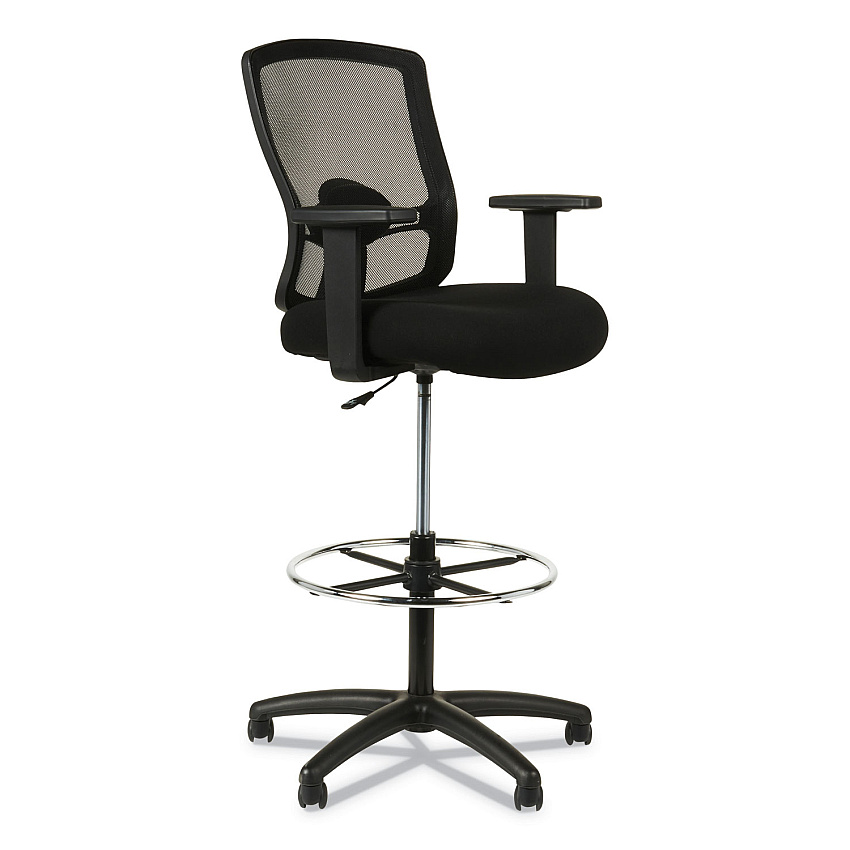 Alera Etros Series Mesh Stool, Supports Up to 275 lb, 25.19" to 35.23" Seat Height, Black (ALEET4614)
