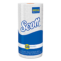 Scott Kitchen Roll Towels, 11 x 8.75, White, 128/Roll, 20 Rolls/Carton (41482)