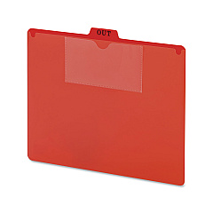Smead Poly Out Guide, Two-Pocket Style, 1/5-Cut Top Tab, Out, 8.5 x 11, Red, 50/Box (51920)