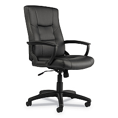 Alera YR Series Executive High-Back Swivel/Tilt Bonded Leather Chair, Supports 275 lb, 17.71" to 21.65" Seat Height, Black (ALEYR4119)