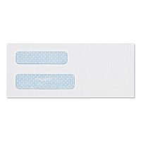 Quality Park Double Window Security-Tinted Check Envelope, #8 5/8, Commercial Flap, Gummed Closure, 3.63 x 8.63, White, 500/Box (24532)