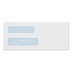 Quality Park Double Window Security-Tinted Check Envelope, #8 5/8, Commercial Flap, Gummed Closure, 3.63 x 8.63, White, 500/Box (24532)
