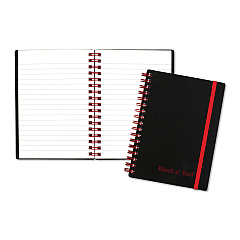Black n' Red Flexible Cover Twinwire Notebook, SCRIBZEE Compatible, 1 Subject, Wide/Legal Rule, Black Cover, 5.88 x 4.13, 70 Sheets (F67010)