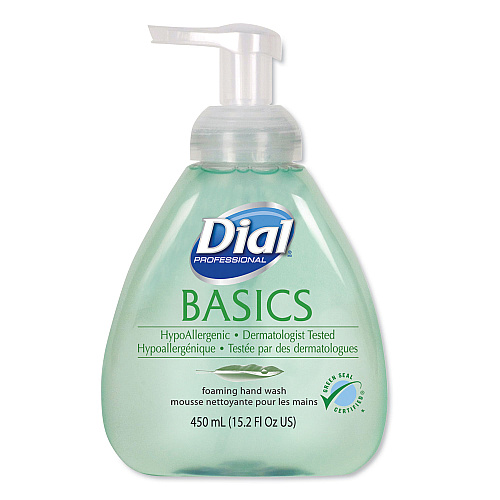 Dial Professional Basics Hypoallergenic Foaming Hand Wash, Honeysuckle, 15.2 oz (98609EA)