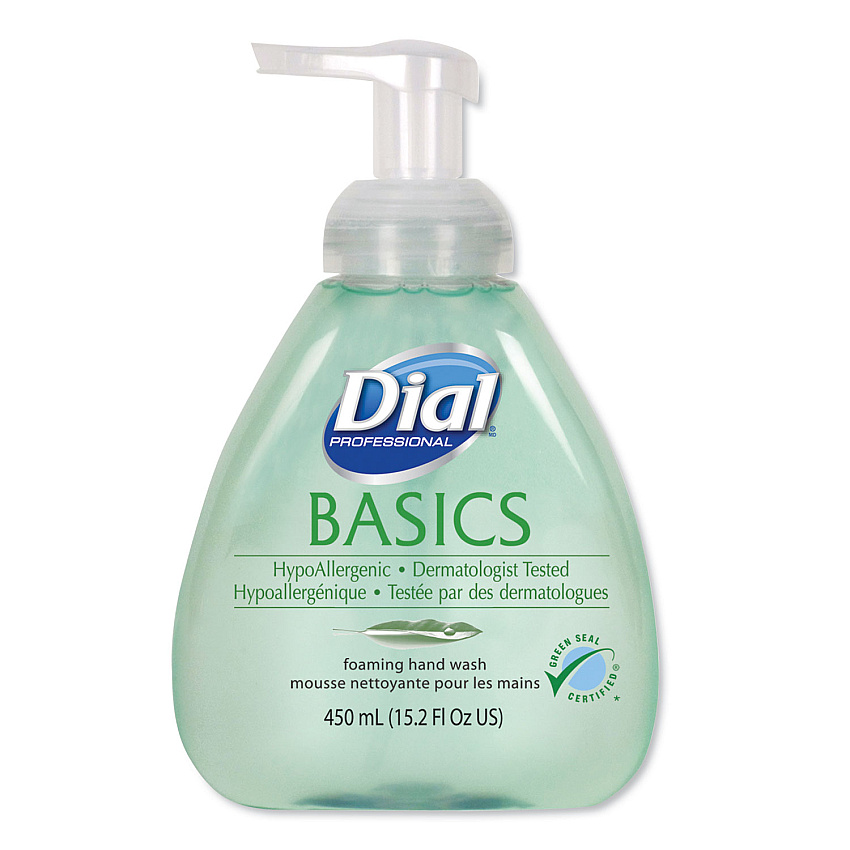 Dial Professional Basics Hypoallergenic Foaming Hand Wash, Honeysuckle, 15.2 oz (98609EA)