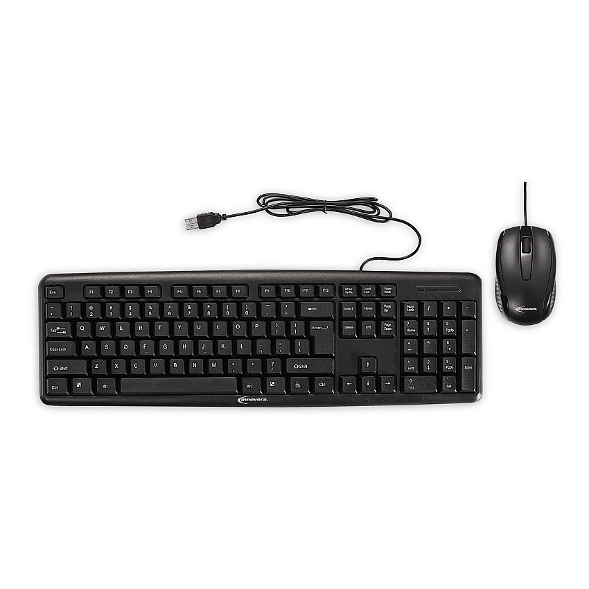 Innovera Slimline Keyboard And Mouse, Usb 2.0, Black