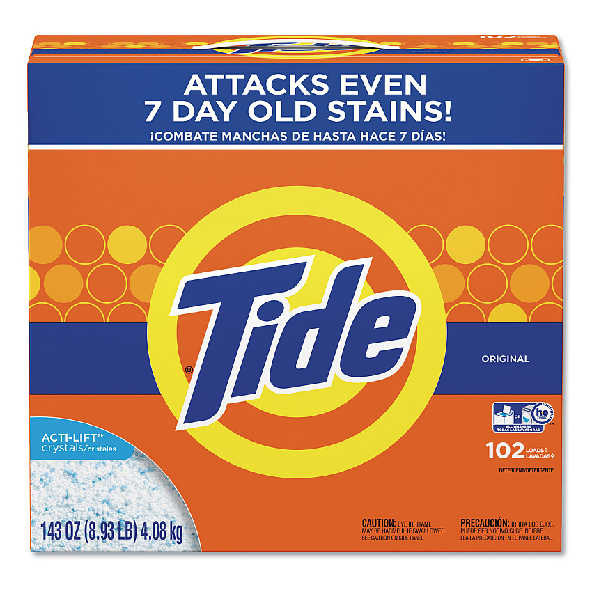 Tide Powder Laundry Detergent, Original Scent, 143 oz Box, 2/Carton (85006CT)