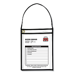 C-Line 1-Pocket Shop Ticket Holder w/Setrap, Black Stitching, 75-Sheet, 9 x 12, 15/Box (41922)