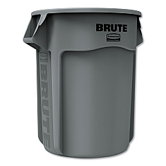 Rubbermaid Commercial Round Brute Container, Plastic, 55 gal, Gray (265500GY)