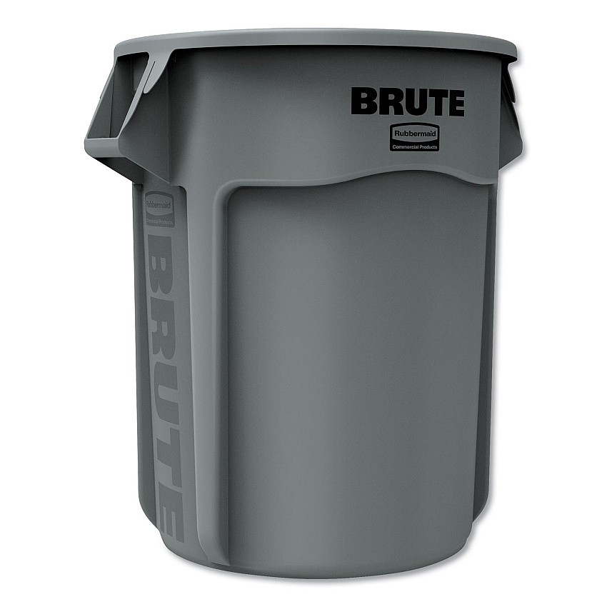 Rubbermaid Commercial Round Brute Container, Plastic, 55 gal, Gray (265500GY)